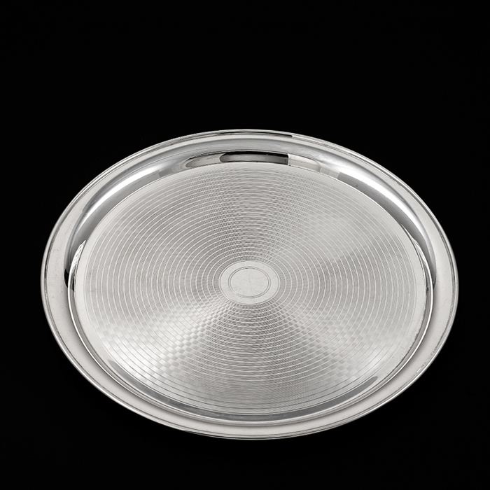 Round Silver Service Tray