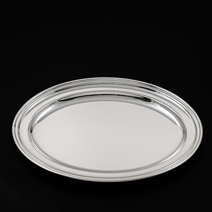 Oval Flat Silver Service Tray