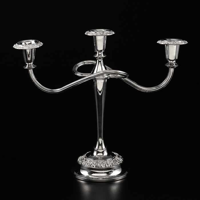 Candelabra 3 Brach Silver