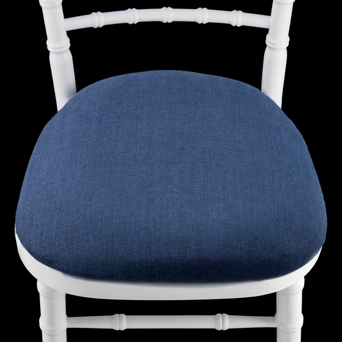 Seat Pad Volga Prussian Blue Linen