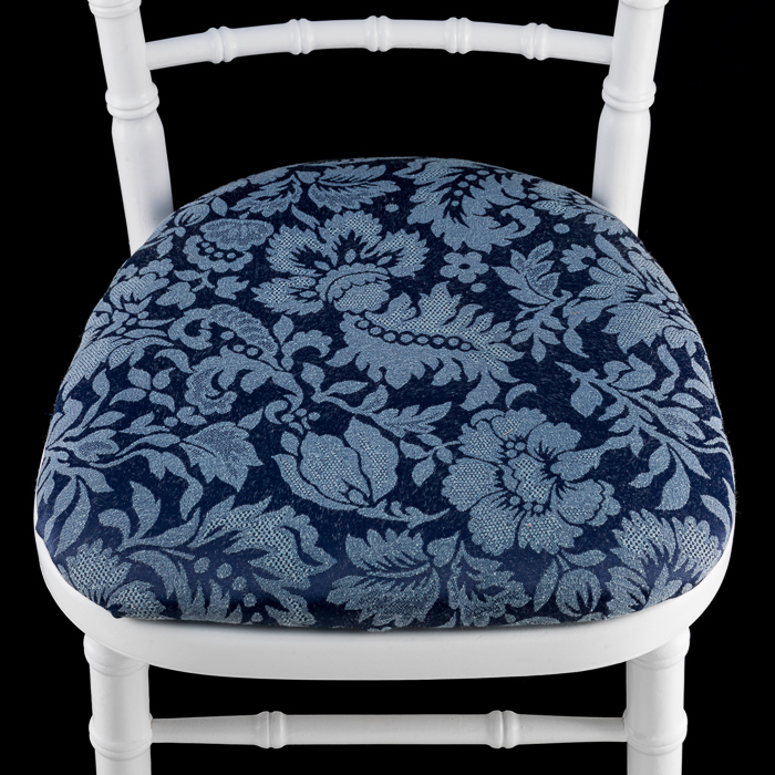 Seat Pad Damask Blue