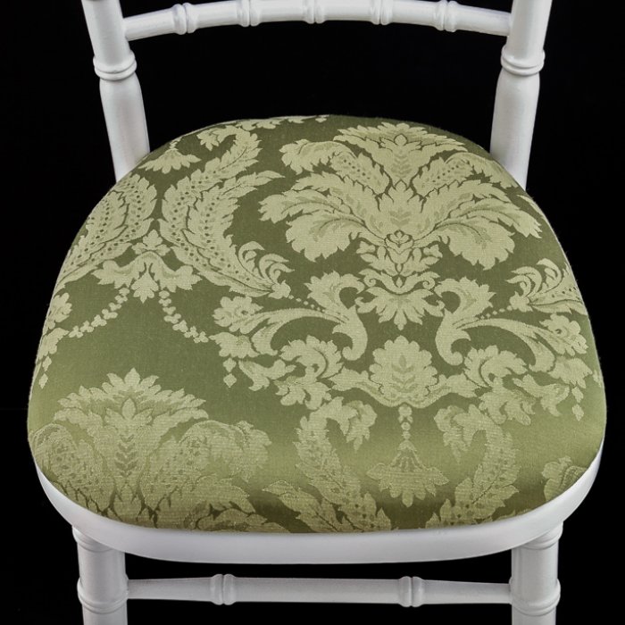 Seat Pad Damask Green Chartreuse