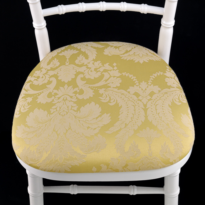 Seat Pad Damask Yellow Chartreuse