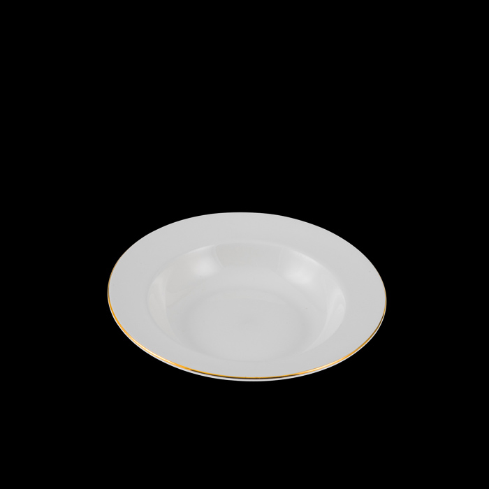 White & Gold Soup Plate