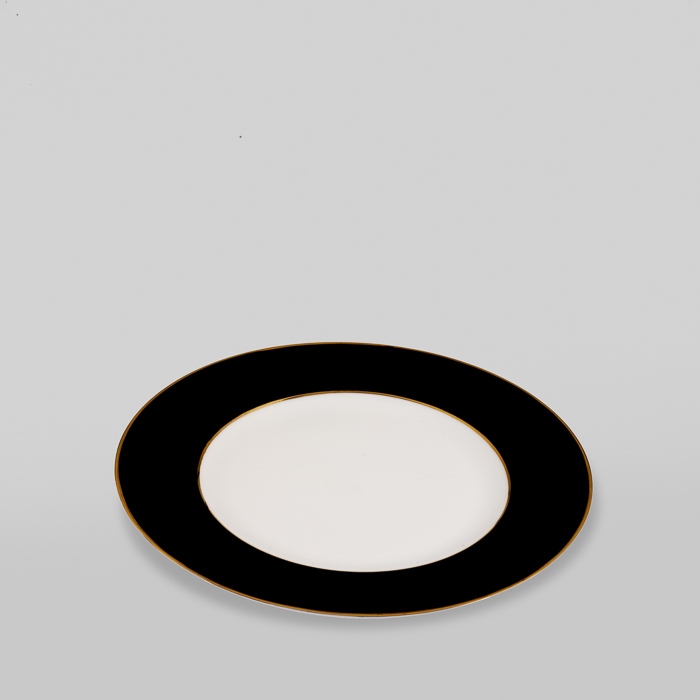 Black Rim Gold Line Plate