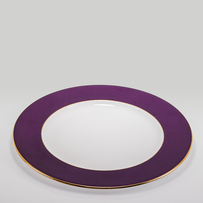 Purple Rim Gold Line Charger Plate