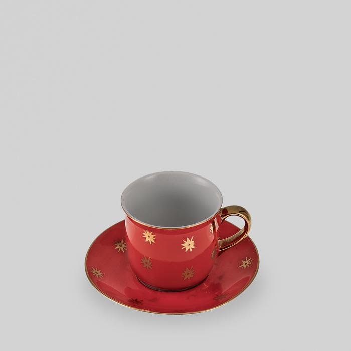 Demi Tasse & Saucer Star Red