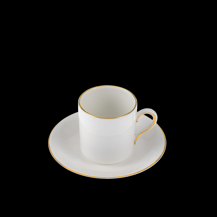 White & Gold Demi Tasse & Saucer