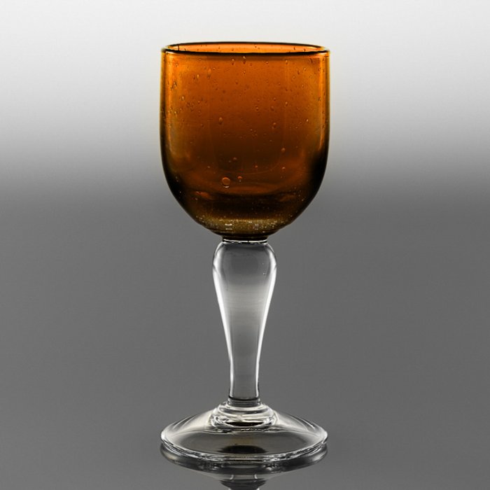 Amber Goblet Clear Stem