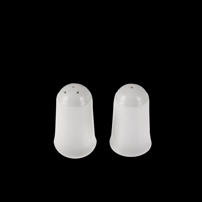 Plain white salt and pepper pot